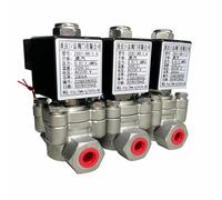 Elettrovalvola a 2 vie for vapore ad alta temperatura, 16 bar, 1,6 MPa, 200°C, 1/4, 3/8, 24 V, orifizio 8 mm, valvola a portata elevata SS304(Npt-12v)