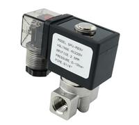Elettrovalvola a solenoide in acciaio inossidabile normalmente chiusa G 1/4 "DN8 con raccordi for tubi con guarnizione in gomma siliconica Connessione rapida(12VDC,With 2PCS Clamp)