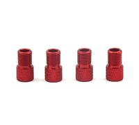Elettrovalvola Adattatore for valvola bicicletta in lega di alluminio da 4 pezzi, converte Presta Schrader, pompa bicicletta, ugello Valvola(4PCS RED)