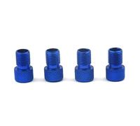 Elettrovalvola Adattatore for valvola bicicletta in lega di alluminio da 4 pezzi, converte Presta Schrader, pompa bicicletta, ugello Valvola(4PCS BLUE)