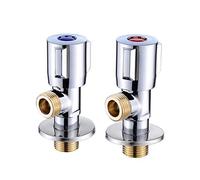 Elettrovalvola, Angolo di rame Stop Valve acqua calda e fredda Stop Valve Apertura rapida rubinetto Valvola for Bagno Cucina WC Sink G1 / 2, Costruzione solida(Rot)