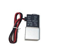 Elettrovalvola DC 12V 24V 110V 220V 1/4" 1/8" 2 Vie Normalmente Chiusa Valvole Pneumatiche ad Azione Diretta for Acqua Aria Gas Caldo(1/4",12V)