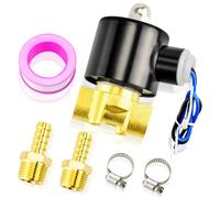 Elettrovalvola Elettrica in Ottone Da 1/4" BSP 12V Con Connettore a Resca, Adatt