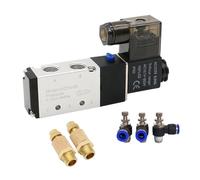 Elettrovalvola, Elettrovalvola pneumatica elettrica 4V210-08 Valvola magnetica aria gas a 5 vie e 2 posizioni 12 V 24 V 220 V Raccordi for tubi flessibili da 4 mm a 12 mm 1 pz(Sl 8mm Adjust,AC110)