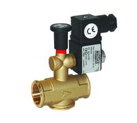 Elettrovalvola gas ottone 220V normalmente aperta Ø 3/4" FF riarmo manuale Madas