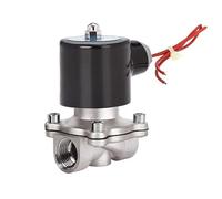 Elettrovalvola in acciaio inossidabile da 1/2" normalmente chiusa DN15 Interruttore di controllo della tubazione Valvole dell'acqua for acqua Olio Aria 220V 24V 12V(BSP-24VDC)