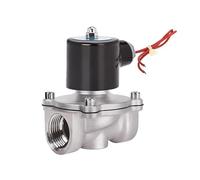 Elettrovalvola in acciaio inossidabile da 3/4" normalmente chiusa DN20 Interruttore di controllo della tubazione Valvole dell'acqua for acqua Olio Aria 220V 24V 12V(NPT-24VDC)