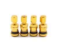 Elettrovalvola Kit di 4 valvole for pneumatici con bulloni in metallo for auto, camion e moto, con tappo antipolvere, accessori for auto Valvola(Gold)