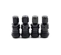 Elettrovalvola Kit di 4 valvole for pneumatici con bulloni in metallo for auto, camion e moto, con tappo antipolvere, accessori for auto Valvola(Black)