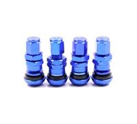 Elettrovalvola Kit di 4 valvole for pneumatici con bulloni in metallo for auto, camion e moto, con tappo antipolvere, accessori for auto Valvola(Blue)