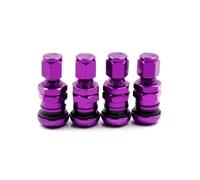 Elettrovalvola Kit di 4 valvole for pneumatici con bulloni in metallo for auto, camion e moto, con tappo antipolvere, accessori for auto Valvola(Purple)