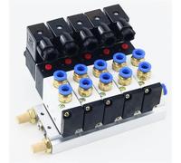 Elettrovalvola multipla combinata 4V210-08, stazioni collettore con raccordi, 5 porte, 2 posizioni, 1 pezzo(4 Row 4 mm fitting,AC110V)