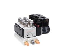Elettrovalvola multivia combinata 4V210-08 DC12V 24V AC220V con raccordi 5 porte 2 posizioni(Dc24v 8mm Fittings,6 Stations)