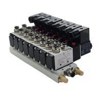 Elettrovalvola Multivia Combinata 4V210-08 Stazioni Collettore DC12V 24V AC220V Con Raccordi Elettrovalvole A 5 Porte E 2 Posizioni(DC24V 8mm)