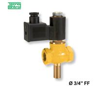 Elettrovalvola per gas in ottone a riarmo manuale Ø 3/4'' FF normalmente chiusa