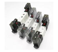 Elettrovalvola pneumatica 220V 4V220-08 Air 5 vie 2 posizioni 1/4" bobina lega interna DC 12V DC 24V AC 110V (W 8mm raccordi, DC 12V)