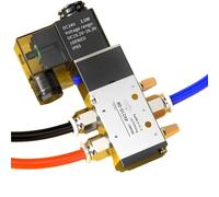 Elettrovalvola pneumatica 4V, valvola direzionale a cilindro a 2 posizioni e 5 vie 4V110-06/4V210-08 DC24V/4V310-10/4V410-15 AC220V(4V410-15 AC220V,12mm Fittings)