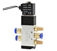 Elettrovalvola pneumatica 4V110-06 1/8 Bsp 5 vie 2 posizioni gas elettromagnetica pneumatica DC12V 24V 110 V220V bobina volt(Wire w 4mm Fittings,DC12V)