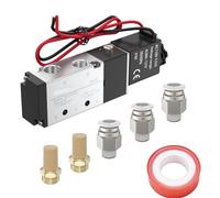 Elettrovalvola pneumatica 4V210-08 2position 5way 12V/24V/110V/220V Cilindro Valvola di inversione Single Coil Pilot-Operated Electric Valve 220V elettromagnetica Valvola di controllo (/DC12V) (Fuori