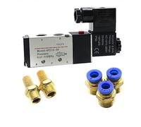 Elettrovalvola pneumatica 4V210-08, valvola magnetica for aria e gas a 5 vie e 2 posizioni, 12 V, 24 V, 220 V, raccordi for tubi flessibili da 4 mm a 12 mm.(Pc 6mm Fittings,AC220)