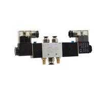 Elettrovalvola pneumatica a 5 vie con chiusura centrale, blocco collettore, piastra AC220V DC24V(4v430c-15 Ac220v,With 4mm)