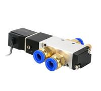 Elettrovalvola pneumatica a 5 vie e 2 posizioni 4V110-06 da 1/8" con filo DC12V DC24 AC110 AC220V con 4 mm/6 mm/8 mm/10 mm/12 mm(Only 4v110-06,5V)