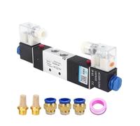 Elettrovalvola pneumatica a 5 vie e 3 posizioni 4V230-08 da 1/4" DC12V DC24V AC110V AC220V con raccordi da 4, 6, 8, 10, 12 mm(4V230E-08 and 6mm,AC110V)