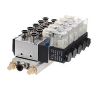 Elettrovalvola pneumatica a testa singola a 2 posizioni con base, combinazione pneumatica a 5 vie 4V210-08 12V 24V 110V 220V(4mm Fittings,DC 12V)