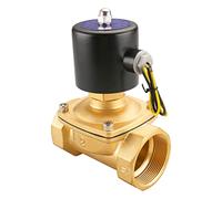 Elettrovalvola pneumatica da 5,1 cm, 12 V/24 V/110 V/220 V, normalmente aperta, in ottone, per acqua, aria 2W-500-50K (AC 110V) oro