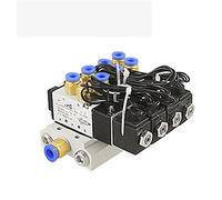Elettrovalvola pneumatica DC 12V 24V 4V110-06 Silenziatore 4mm 6mm 8mm 10mm 12mm Set base a montaggio rapido AC 110v 220v 4V110 06 1 pz(12mm Fittings,AC220V)