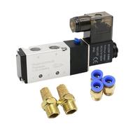 Elettrovalvola pneumatica elettrica 4V210-08, 5 vie, 2 posizioni, controllo aria-gas, valvola magnetica 12 V, 24 V, 220 V, raccordi per tubi 4 mm-12 mm, 1 pezzo(PC 10 mm Fittings,DC12)