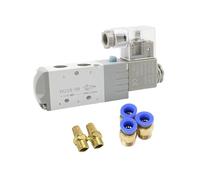 Elettrovalvola pneumatica elettrica 4V210-08 5 vie 2 posizioni controllo aria gas valvola magnetica 12V 24V 220V 4mm-12mm raccordi for tubi flessibili 1 pz(PC 4mm Fittings,DC24)
