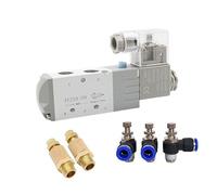 Elettrovalvola pneumatica elettrica 4V210-08 Valvola magnetica for gas aria a 5 vie a 2 posizioni 12V 24V 220V 4mm-12mm Raccordi for tubi flessibili(SL 10mm Adjust,DC24)