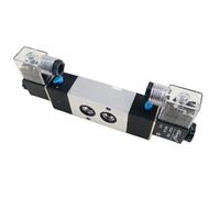 Elettrovalvola Pneumatica For Aria 24v Montaggio Su Piastra 4M320-08/10 Porta 1/4 3/8 Pollici Valvola Di Controllo A 5 Vie Con Spina Doppia Bobina(4M320-10,12V)