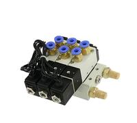 Elettrovalvola pneumatica tripla DC 12V 24V 4V110-06 Silenziatore 4mm 6mm 8mm 10mm 12mm Set base a montaggio rapido AC 110v 220v 4V110 06(6mm Fittings,DC24V)