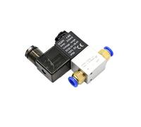 Elettrovalvole pneumatiche 2V025-08 2 posizioni 2 porte 1/4" normalmente chiuse Valvola di controllo pneumatica DC12V DC24V AC110V AC220V(2V025-08 AC220V,With 12mm Fittings)