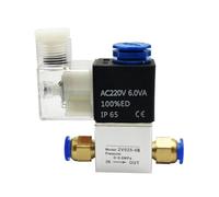 Elettrovalvole pneumatiche con valvola NC di controllo pneumatico 2V025-08 2 posizioni porte 1/4 "normalmente chiuse DC12V 24V AC110V 220V(2V025-08 and PC8-02,AC220V)