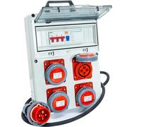 ELETTROWATT - Quadro Elettrico di Distribuzione Industriale da Cantiere ASC Portatile - 4 Prese CEE 380V 4 poli da 16A IP67, Magnetotermico da 25A, Spina trifase 4 Poli - Quadro Con Certificazione ASC