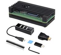 eleUniverse Raspberry Pi Zero - Kit di dissipatori di calore in alluminio con intestazione GPIO, hub OTG a 4 porte, mini adattatore HDMI, adattatore da tipo C a micro adattatore per Raspberry Pi Zero