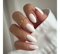 Eleva il tuo stile con 24 pezzi di Unghie Finte Lunghe A Mandorla Colore Solido, Set Classico Di Unghie Finte A Pressione Completa, Forniture Per Unghie Colore unicoABS,Gelatina,Carborundo