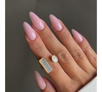 Eleva il tuo stile con 24 pezzi di unghie finte rosa a mandorla press-on lunghe, include 1 pezzo di colla gelatina e 1 pezzo di lima per unghie, per decorazioni unghie artistiche di donne e ragazze, f