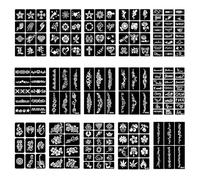 ElevaPulse Stencil per tatuaggi, 15 fogli con 142 modelli, stencil temporaneo per tatuaggi per bambini e adulti, per feste, carnevale, Halloween e body art
