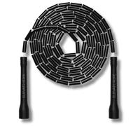 Elevate Beaded Jump Rope - Professional Jump Rope with an Adjustable Length up to max. 3 mt, thickness 3 mm poly cord/8mm including beads, peso 0,1 kg. (Black)