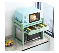 Elevate Your Kitchen: supporto per microonde in acciaio inox nero con cassetti, ripiano regolabile per forno, soluzione salvaspazio (rosa, 55 × 45 × 55 cm)