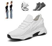 ElevateShoes Damen, Elevate Shoes Limitless for Women, 4/6/8/10cmHeight Increasing Invisible Elevate Shoes (White 4cm, Adulto, Donna, 39, Numero, Sistema Taglie Calzature EU, Media)