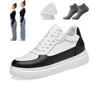 Elevateshoes White Casual,Invisible Elevate Shoes for Herren And Damen,4/6/8/10 cm Height Increasing Sneakers, Breathable (Black-White 8cm, Adulto, 41, Numero, Sistema Taglie Calzature EU, Media)