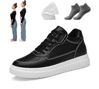 Elevateshoes White Casual,Invisible Elevate Shoes for Herren And Damen,4/6/8/10 cm Height Increasing Sneakers, Breathable (Black 6cm, Adulto, 38, Numero, Sistema Taglie Calzature EU, Media)