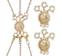 ElevateTech 2 chiusure a strati per collana separatore per collana in oro separatore fibbia convertitore catena extender collane multiple chiusure e chiusure per collane impilabili
