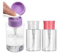 ElevateTech 2 flaconi per rimuovere lo smalto, per rimuovere il trucco, dispenser con pompa a pressione, trasparente, vuoto, per viaggi, alcool, smalto per unghie, struccanti