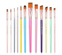 ElevateTech Set di 12 pennelli professionali per pittura a pastello, per pittura di viso e corpo, acrilici, acquerelli, colori ad olio, per Halloween, Natale, cosplay, feste, kit di trucco